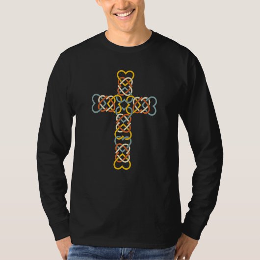 ケルトクロス ハート 結び模様 Tシャツ (正面)