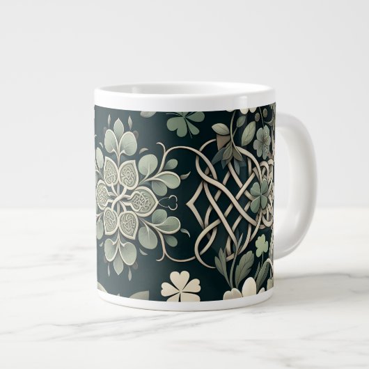 ケルトクローバーの花チャーム ジャンボコーヒーマグカップ (正面右)