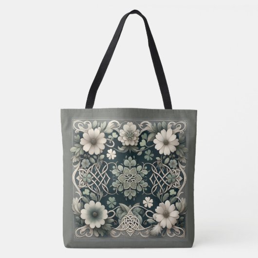 ケルトクローバーの花チャーム トートバッグ (正面)