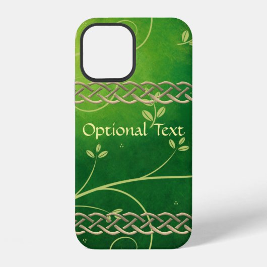 ケルトグリーンノット＆リーフ iPhoneケース (裏面)