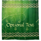 ケルトグリーンノット&葉ズ シャワーカーテン (正面)