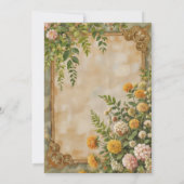 ケルトグリーンワイルドフラワーヴィンテージウェディング招待状 招待状 (裏面)