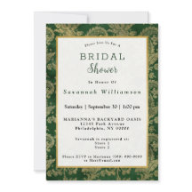 ケルトグリーン金ゴールドペイズリーフローラブライダルシャワー