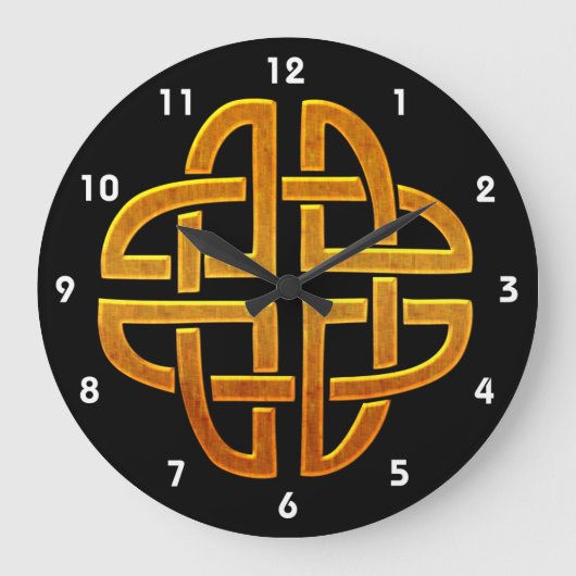 ケルトゴールデンD5アイリッシュケルトデザイン ラージ壁時計 (正面)