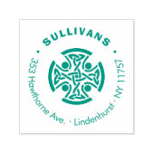 ケルトスタイリッシュティッククロスファミリー名差出人住所 セルフインキングスタンプ (デザイン)