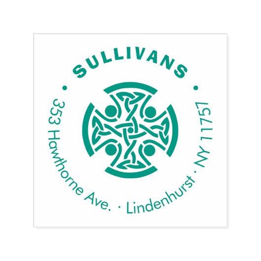 ケルトスタイリッシュティッククロスファミリー名差出人住所 セルフインキングスタンプ (デザイン)