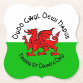 ケルトスタイルで聖デイヴィデイズをお祝い ペーパーコースター (正面)