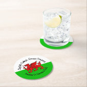 ケルトスタイルで聖デイヴィデイズをお祝い ラウンドペーパーコースター (インサイチュ)