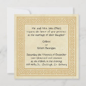 ケルトスタイルの結婚式招待状 クラダッハリング付き 招待状 (裏面)