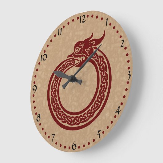 ケルトスタイルオロボロス ラージ壁時計 (傾斜)