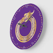 ケルトスタイル金ゴールドトーンオロボロス大時計 ラージ壁時計 (傾斜)