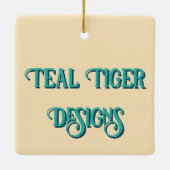 ケルトタイガーベージュスクエア セラミックオーナメント (裏面)