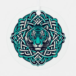ケルトティール（緑がかった色）タイガー メタルオーナメント