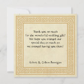 ケルトデザインCladdagh'結婚s Thank You サンキューカード (裏面)