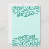 ケルトトリケトラハートノットフローラティール(緑がかった色)ハンドスティング 招待状 (裏面)