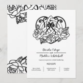 ケルトトリケトラハートノットフローラハンドスティング 招待状 (正面/裏面)