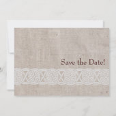 ケルトノットが施された素朴な麻布 アイルランドの伝統的な セーブザデート (裏面)