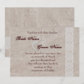 ケルトノットが施された素朴な麻布 アイルランドの伝統的な セーブザデート (正面/裏面)