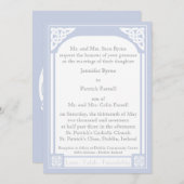 ケルトノットフレーム招待状 - 淡い青 招待状 (正面/裏面)