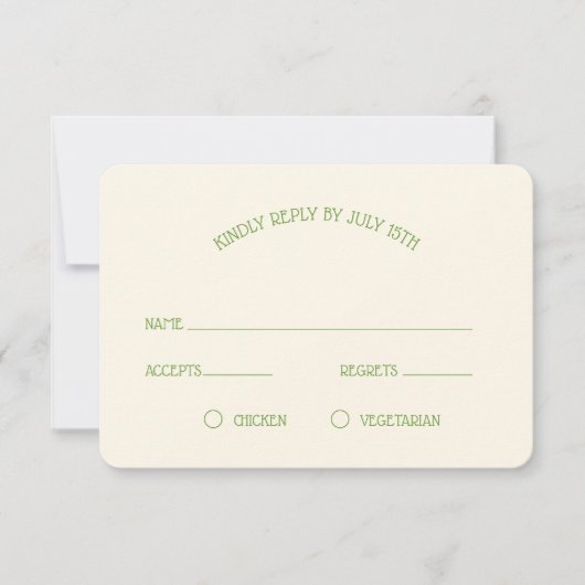 ケルトノット シャムロック ウェディング 出欠カード (正面)