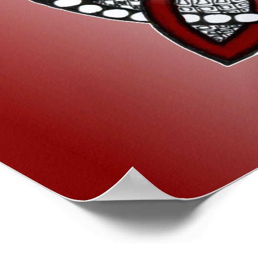 ケルトノット 赤い落書き図案 ポスター (角)