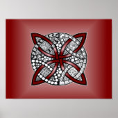 ケルトノット 赤い落書き図案 ポスター (正面)