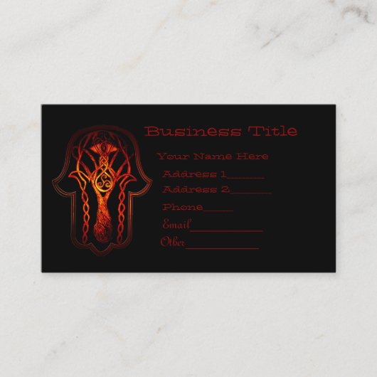 ケルトハムザハンド（オレンジ/赤） 名刺 (正面)