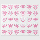 ケルトハートラッピング紙 – 白い背景 ラッピングペーパー (フラット)