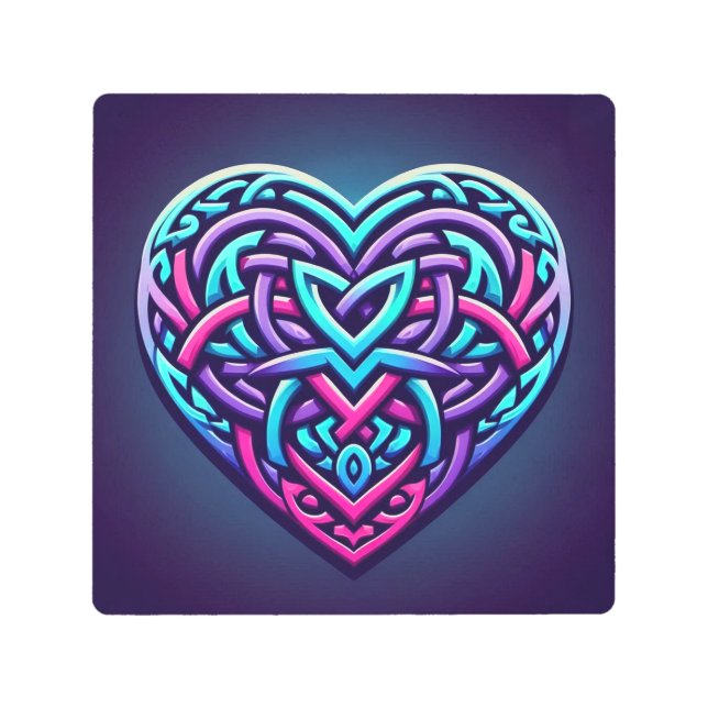 ケルトハート（ダークブルー） メタルプリント (正面)