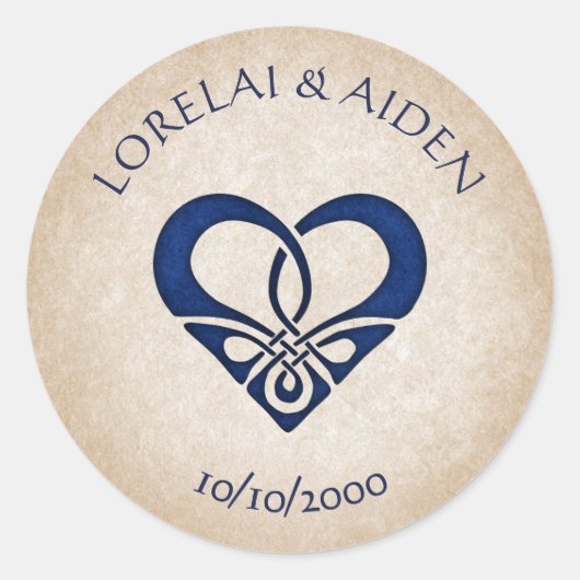 ケルトバイキング結婚ファンタジー ラウンドシール (正面)