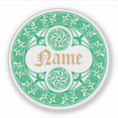 ケルトパーソナライズされたアイリッシュ名テンプレート シール (正面)