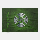 ケルトパーソナライズされたク十字 キッチンタオル (横)