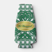 ケルトパーソナライズされたチックのシャムロックスクロール ボトルクーラー (正面)