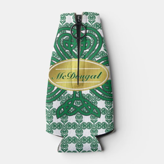 ケルトパーソナライズされたチックのシャムロックスクロール ボトルクーラー (裏面)