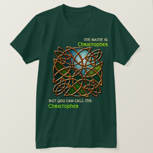 ケルトパーソナライズされた銅結び Tシャツ (デザイン正面)