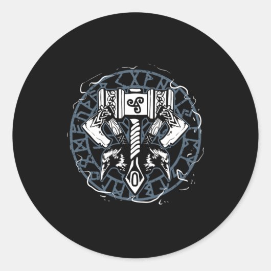 ケルトフギンアンドムニンレイヴンバイキング ラウンドシール (正面)