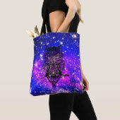 ケルトフクロウ宇宙 トートバッグ (クローズアップ)