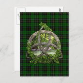 ケルト三位一体ノットアンドクランMacAlpineタータンチェック ポストカード (正面/裏面)