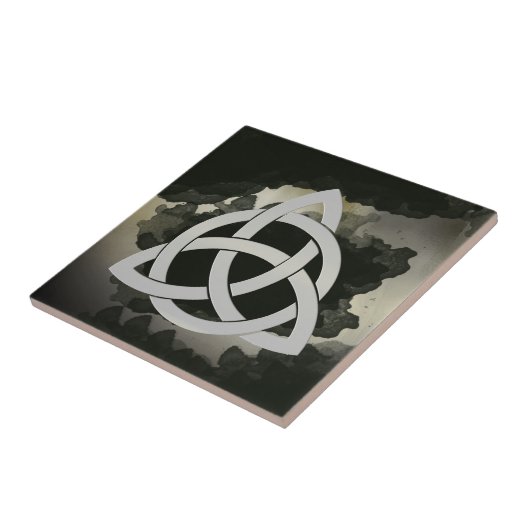 ケルト三位一体ノットメタルサークルドヴィンテージブラック タイル (側面)