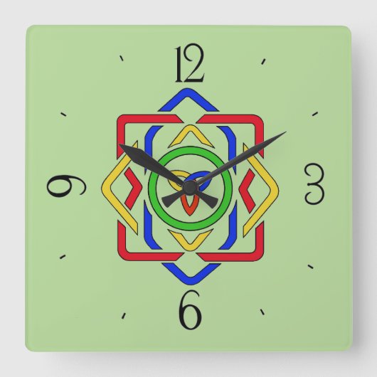 ケルト三位一体ノット スクエア壁時計 (正面)