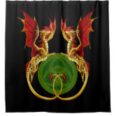ケルト三日月とドラゴン シャワーカーテン (正面)