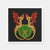 ケルト三日月とドラゴン スタンダードカクテルナプキン (正面)