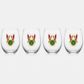 ケルト三日月とドラゴン ステムなしワイングラス (正面)