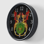 ケルト三日月とドラゴン 壁時計 (傾斜)