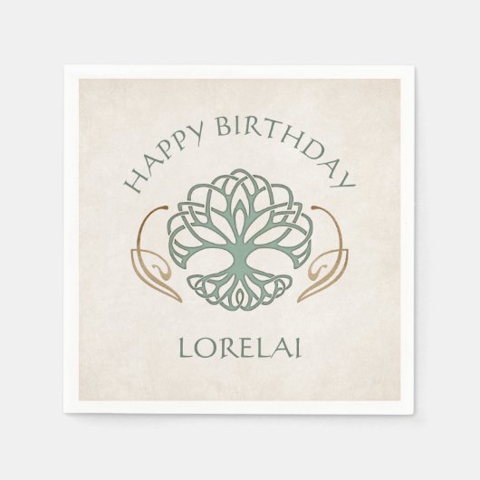 ケルト中世ファンタジー誕生日 スタンダードカクテルナプキン (正面)