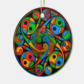 ケルト人のステンドグラスの螺線形のオーナメント セラミックオーナメント (左)