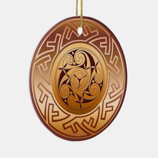 ケルト人の主および螺線形のクリスマスのオーナメント セラミックオーナメント (右)