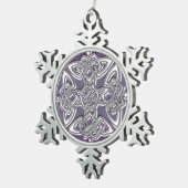 ケルト人のDaraの結び目のクリスマスのオーナメント スノーフレークピューターオーナメント (右)