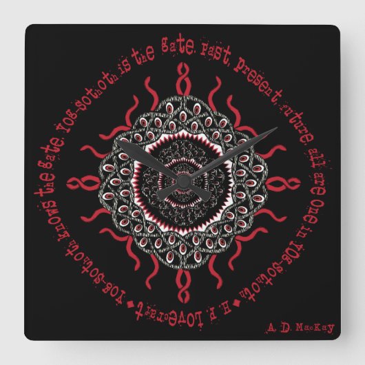 ケルト人のLovecraftian宇宙モンスターの神 スクエア壁時計 (正面)