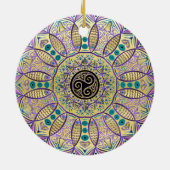ケルト人のTriskeleの曼荼羅のクリスマスツリーのオーナメント セラミックオーナメント (裏面)